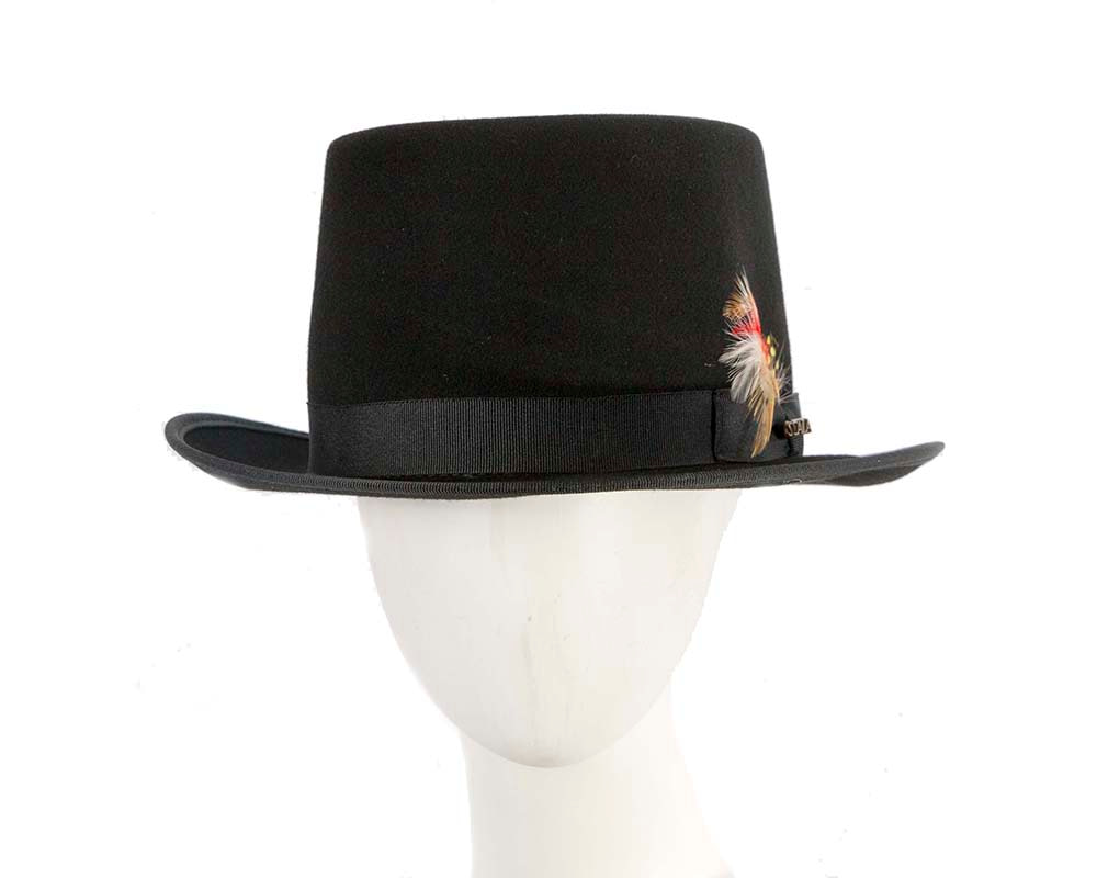 Soft Black SCALA Felt Top Hat - Hats From OZ UK | MMF22B Soft Black SCALA Felt Top Hat - Hats From OZ UK