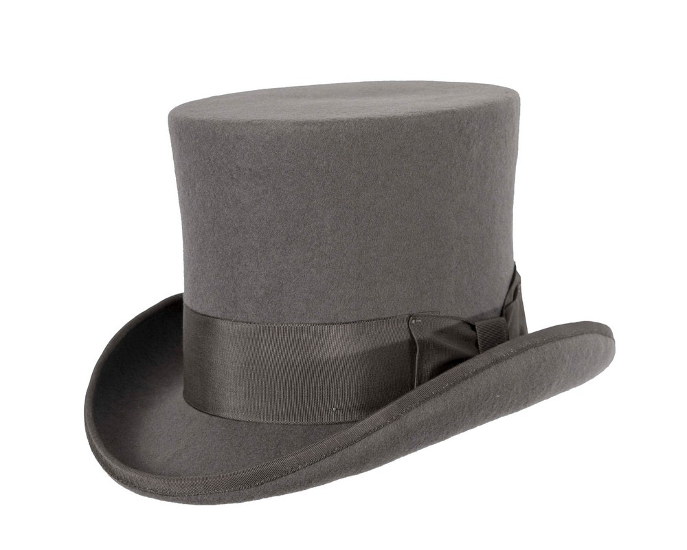 Grey SCALA Felt Top Hat - Hats From OZ UK Grey SCALA Felt Top Hat - Image 2