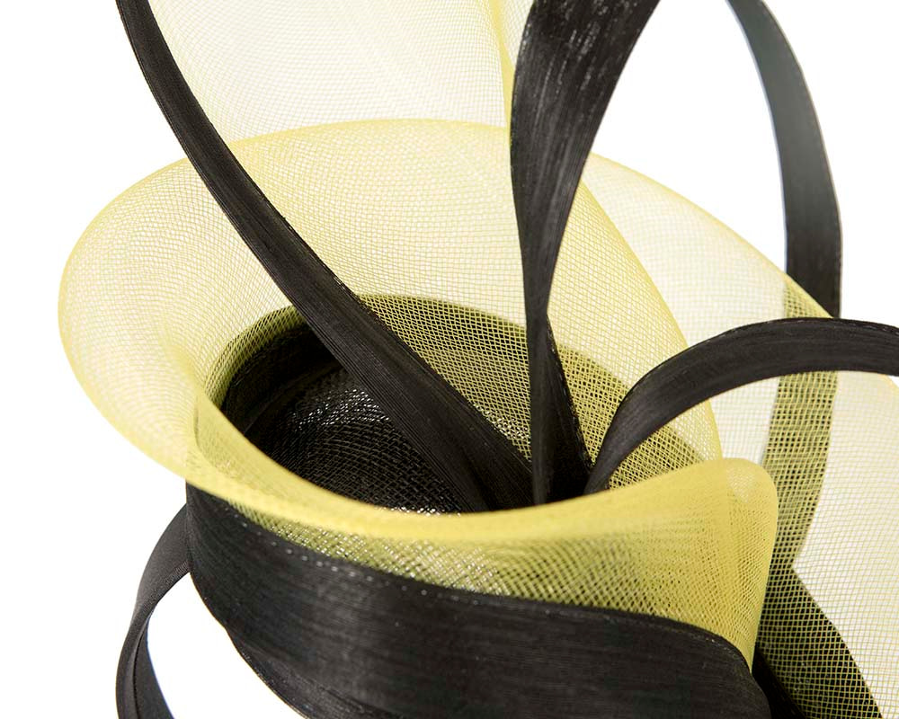 Bespoke Black and Yellow fascinator by Fillies Collection - Hats From OZ UK Bespoke Black and Yellow fascinator by Fillies Collection - Image 5