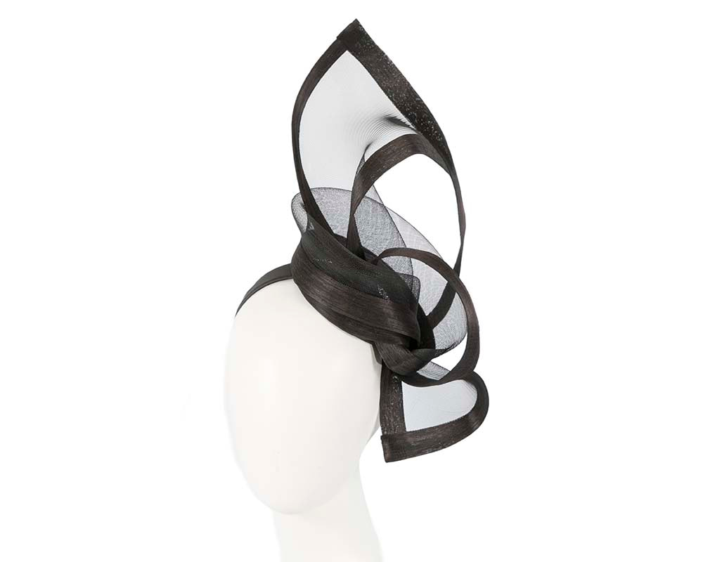 Black edgy racing fascinator by Fillies Collection - Hats From OZ UK Black edgy racing fascinator by Fillies Collection