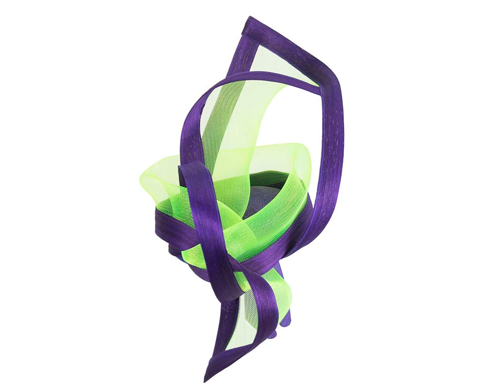 Purple & lime fascinator for Melbourne Cup and races - Hats From OZ UK Purple & lime fascinator for Melbourne Cup and races - Image 3
