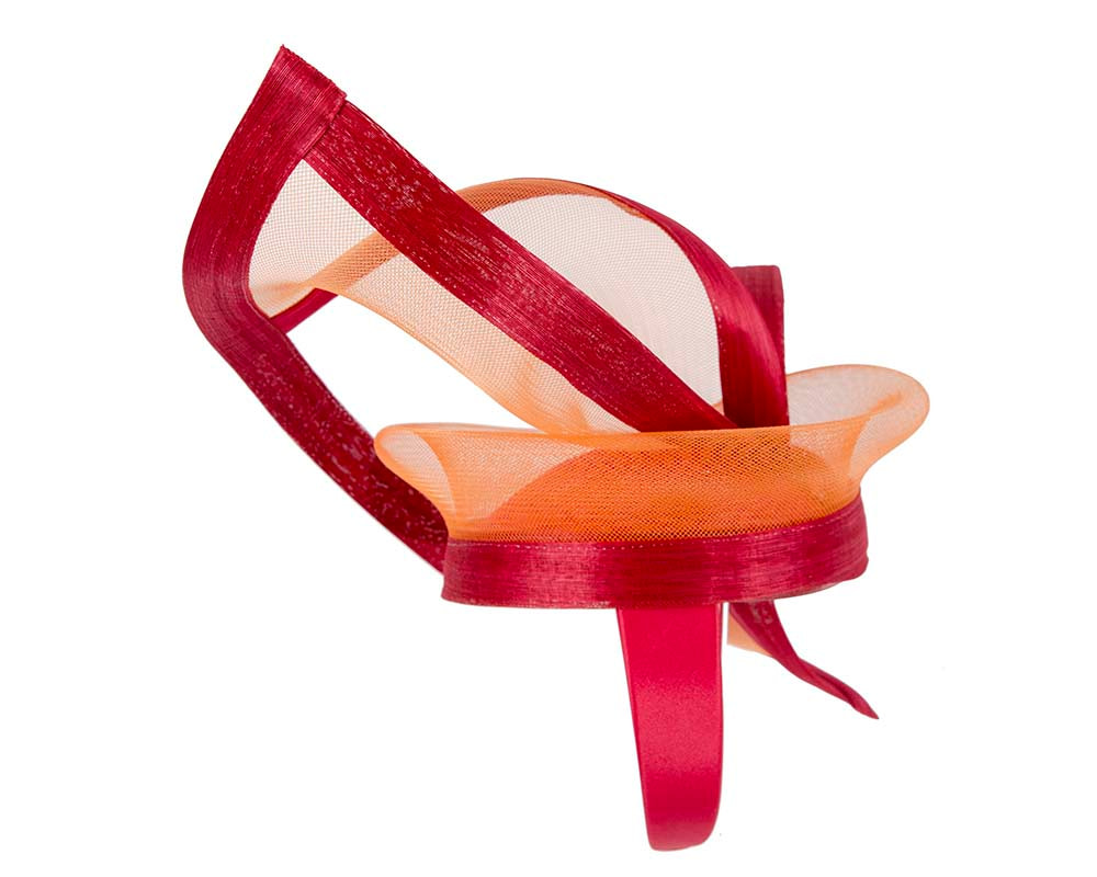 Orange red fascinator by Fillies Collection - Image 3