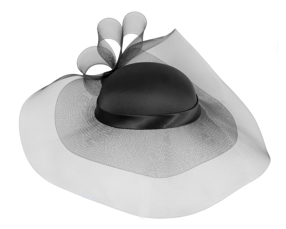 Black large brim custom made ladies hat - Hats From OZ UK Black large brim custom made ladies hat - Image 4