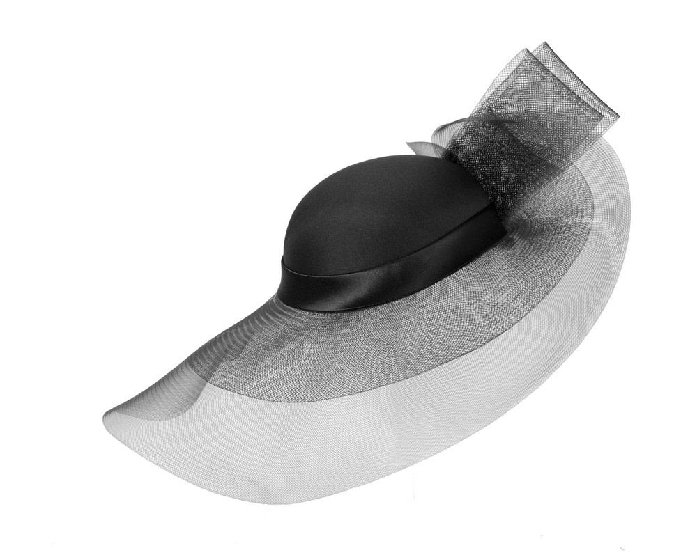 Black large brim custom made ladies hat - Hats From OZ UK Black large brim custom made ladies hat - Image 3