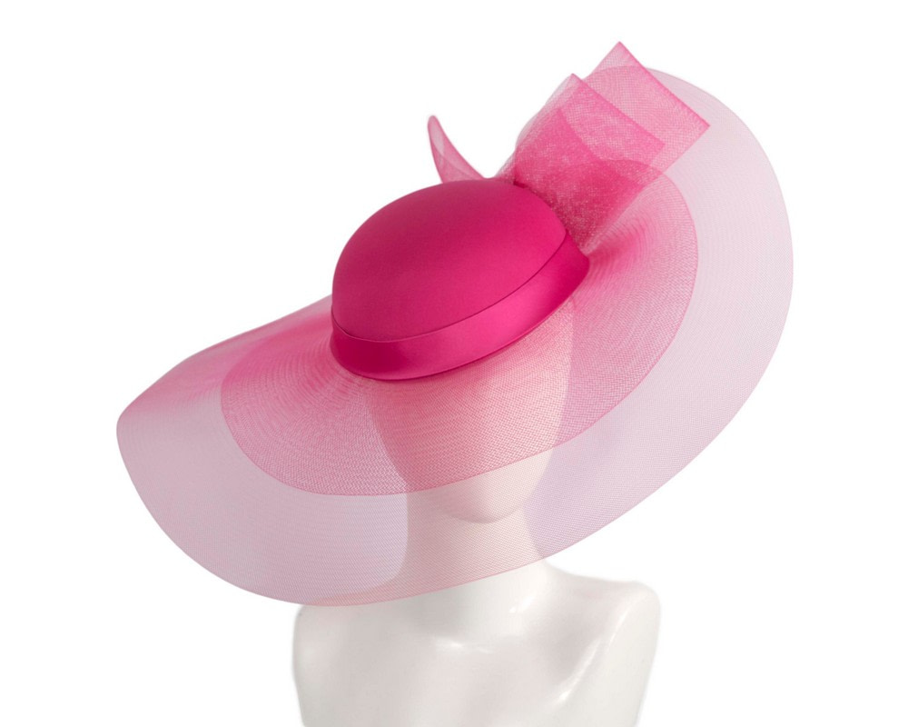 Fuchsia large brim custom made ladies hat - Hats From OZ UK