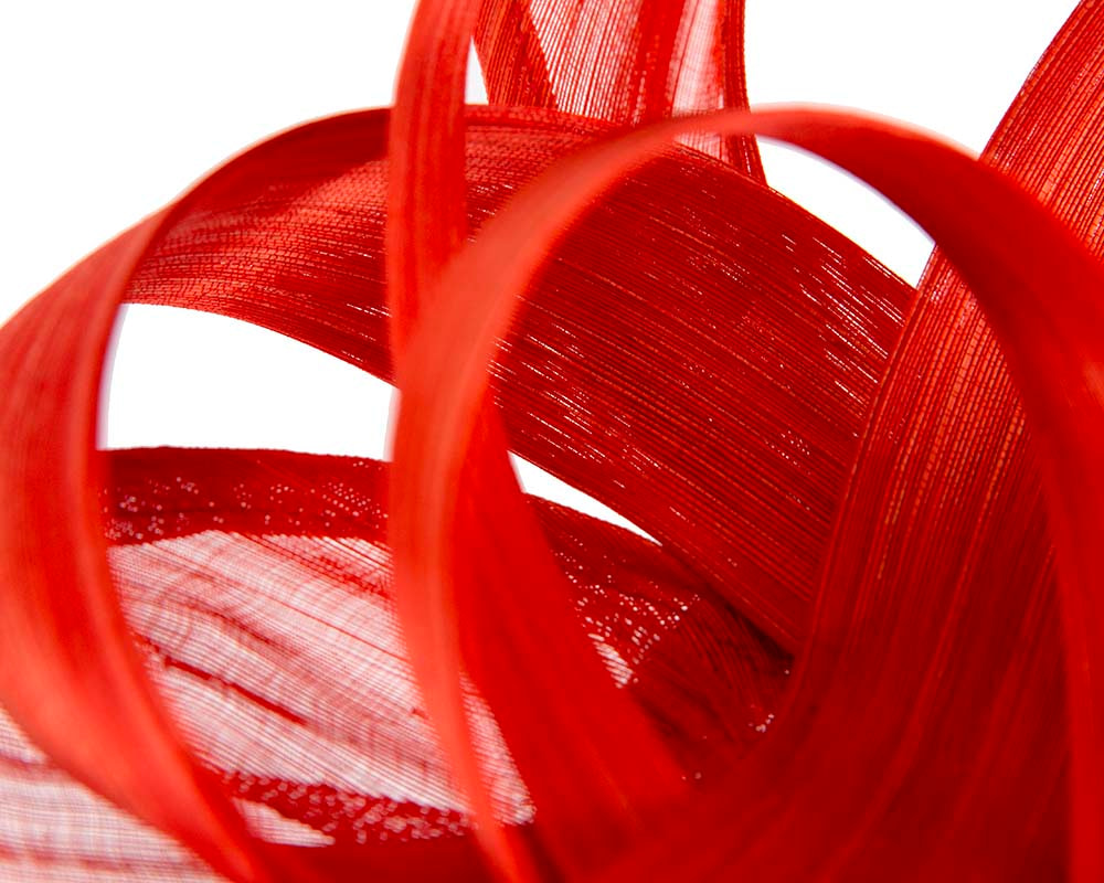 Large orange silk abaca heart fascinator - Hats From OZ UK Large orange silk abaca heart fascinator - Image 4