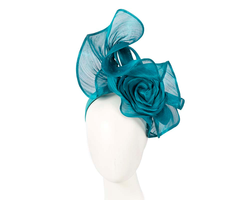 Twisted aqua designers fascinator by Fillies Collection - Hats From OZ UK | S213AQ Twisted aqua designers fascinator by Fillies Collection - Hats From OZ UK
