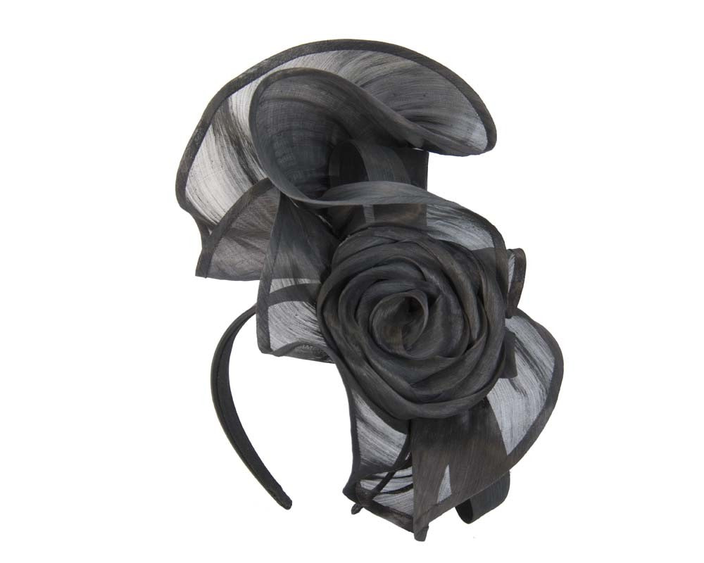 Twisted black designers fascinator by Fillies Collection - Hats From OZ UK Twisted black designers fascinator by Fillies Collection - Image 2