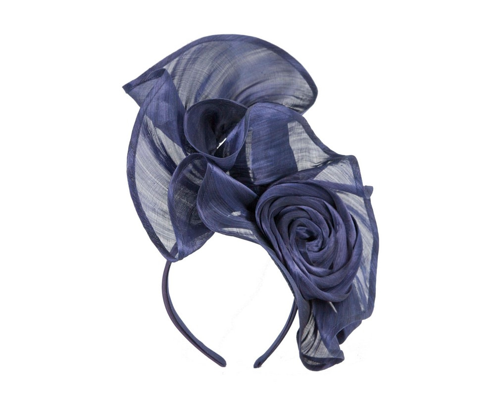 Twisted navy designers fascinator by Fillies Collection - Hats From OZ UK Twisted navy designers fascinator by Fillies Collection - Image 2