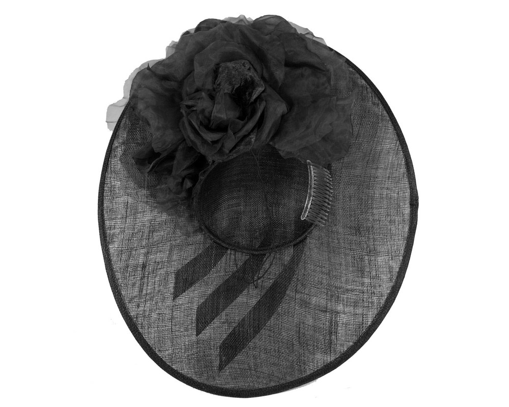 Large black plate racing fascinator by Fillies Collection - Hats From OZ UK Large black plate racing fascinator by Fillies Collection - Image 6