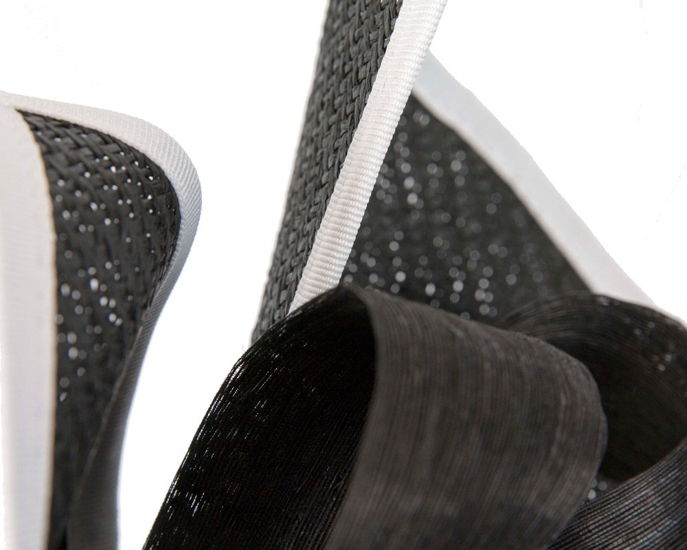 Large black & white Fillies Collection racing fascinator with bow - Hats From OZ UK Large black & white Fillies Collection racing fascinator with bow - Image 5