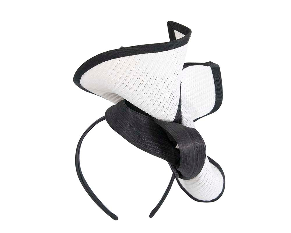 Large white & black Fillies Collection racing fascinator with bow - Hats From OZ UK Large white & black Fillies Collection racing fascinator with bow - Image 6