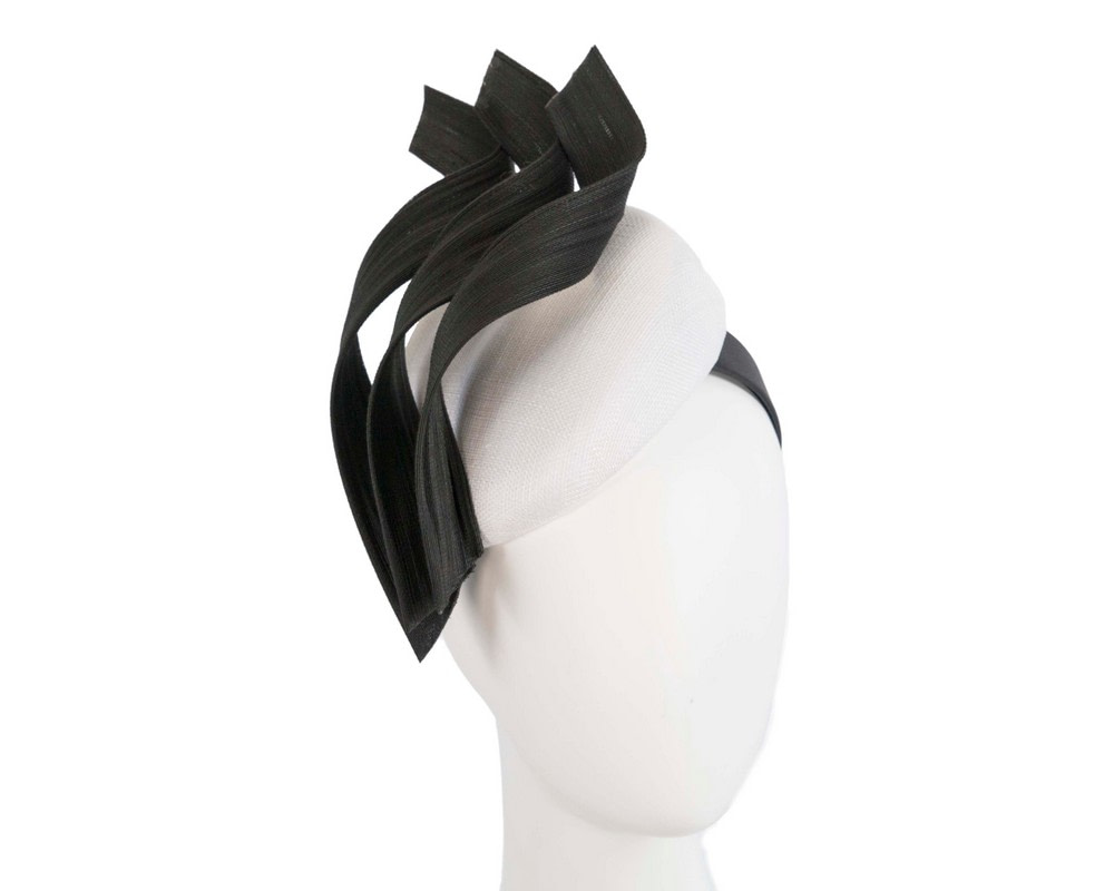 Bespoke white & black pillbox fascinator by Fillies Collection - Hats From OZ UK | S239WB Bespoke white & black pillbox fascinator by Fillies Collection - Hats From OZ UK