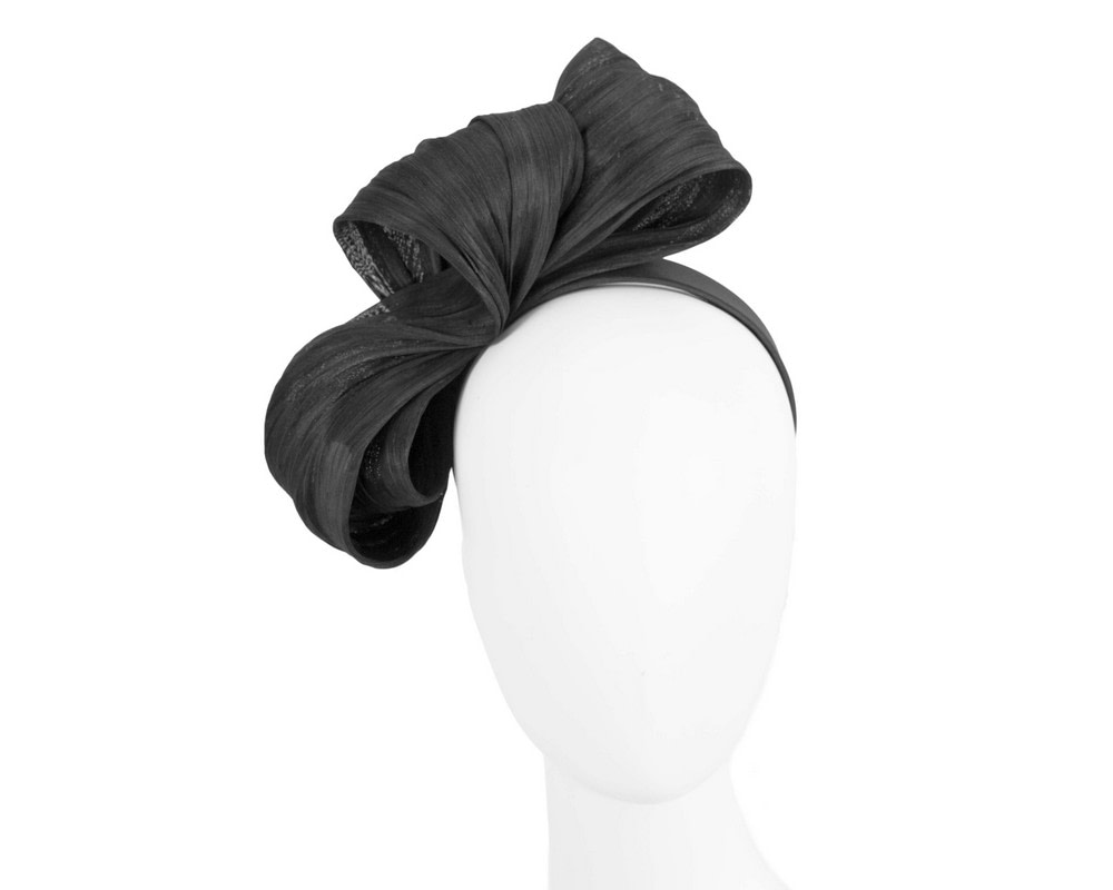 Exclusive black silk abaca bow by Fillies Collection - Hats From OZ UK | S242B Exclusive black silk abaca bow by Fillies Collection - Hats From OZ UK