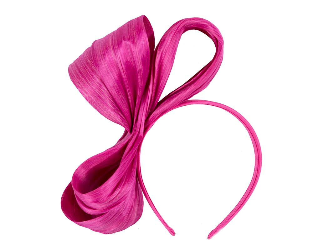 Exclusive fuchsia silk abaca bow by Fillies Collection - Hats From OZ UK Exclusive fuchsia silk abaca bow by Fillies Collection - Image 2