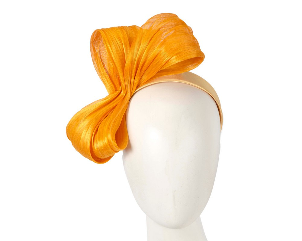 Exclusive yellow gold silk abaca bow by Fillies Collection - Hats From OZ UK
