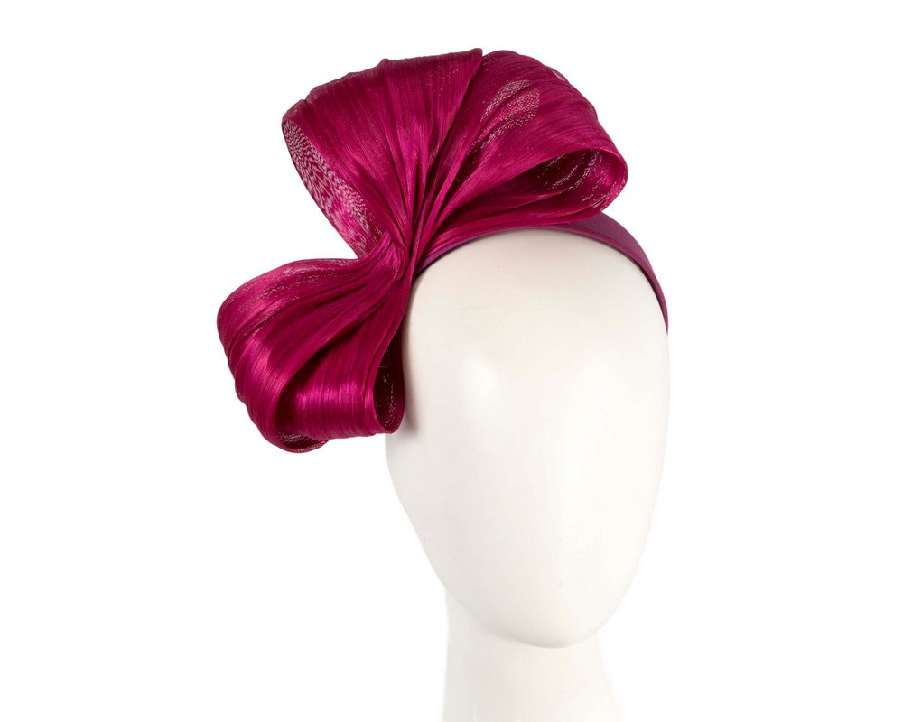 Exclusive magenta silk abaca bow by Fillies Collection - Hats From OZ UK