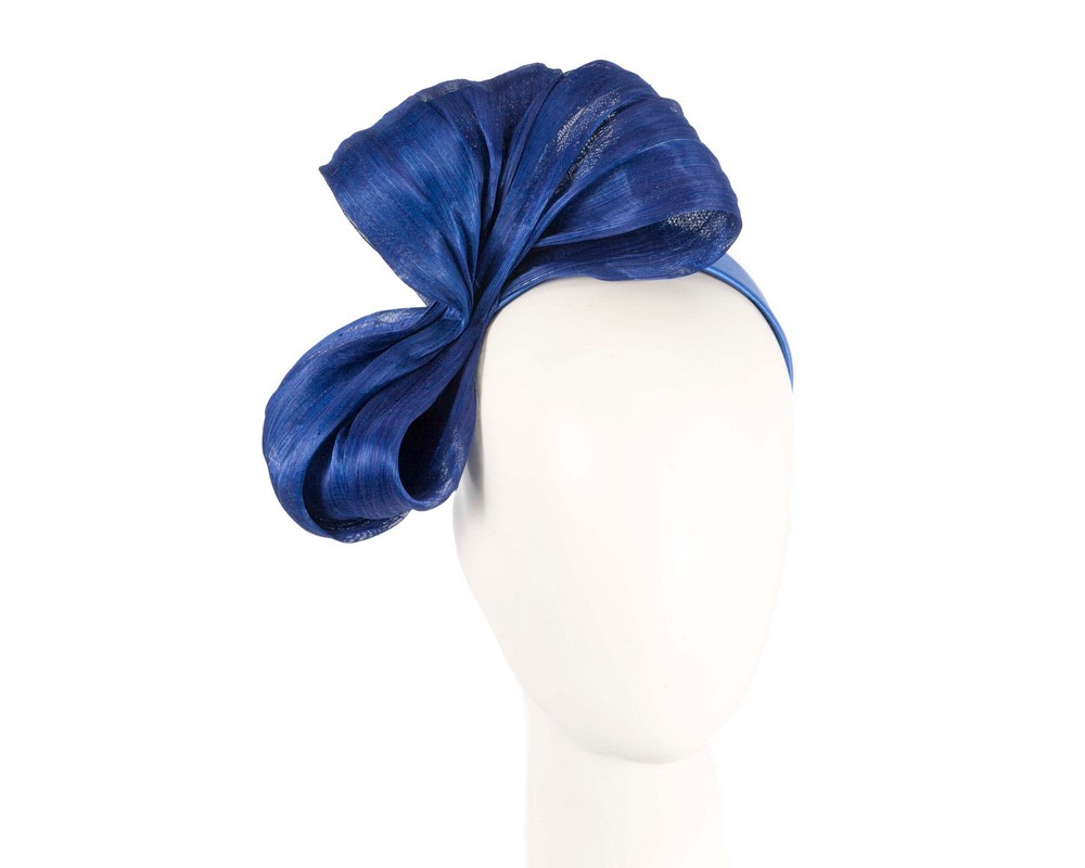 Exclusive royal blue silk abaca bow by Fillies Collection - Hats From OZ UK