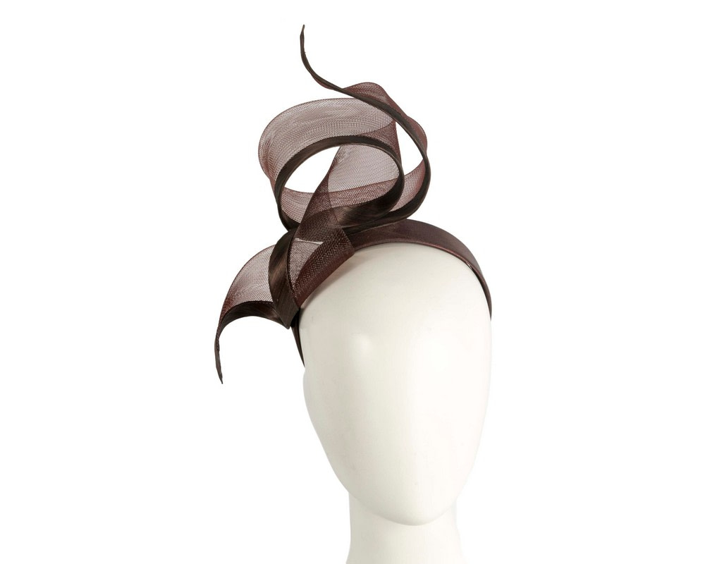 Sculptured chocolate racing fascinator by Fillies Collection - Hats From OZ UK Sculptured chocolate racing fascinator by Fillies Collection