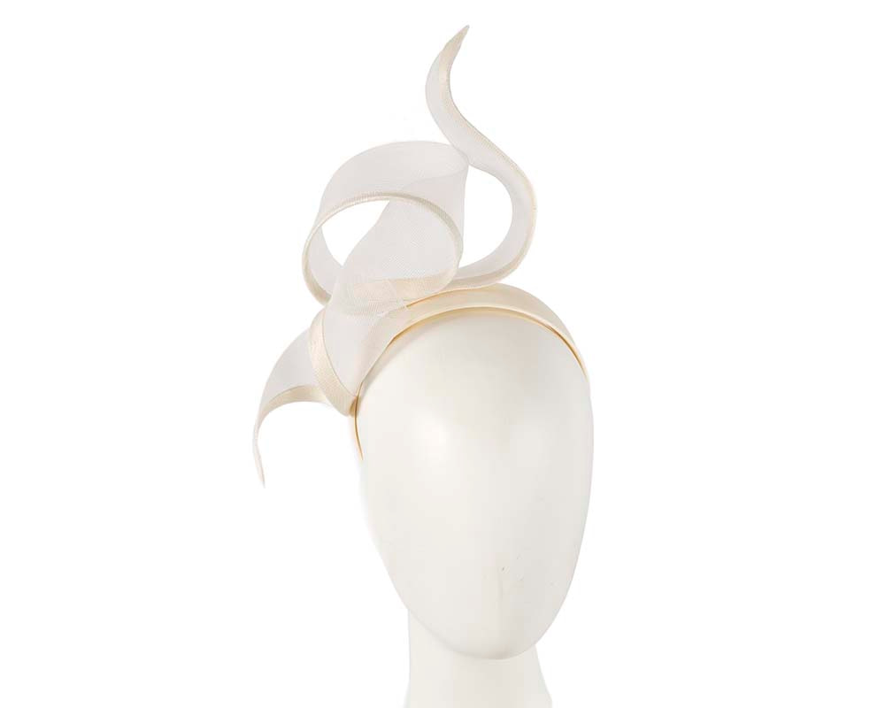 Sculptured cream racing fascinator by Fillies Collection - Hats From OZ UK