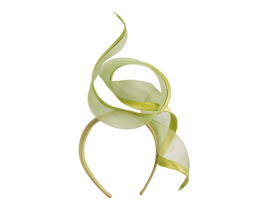 Sculptured lime green racing fascinator by Fillies Collection - Hats From OZ UK Sculptured lime green racing fascinator by Fillies Collection - Image 4