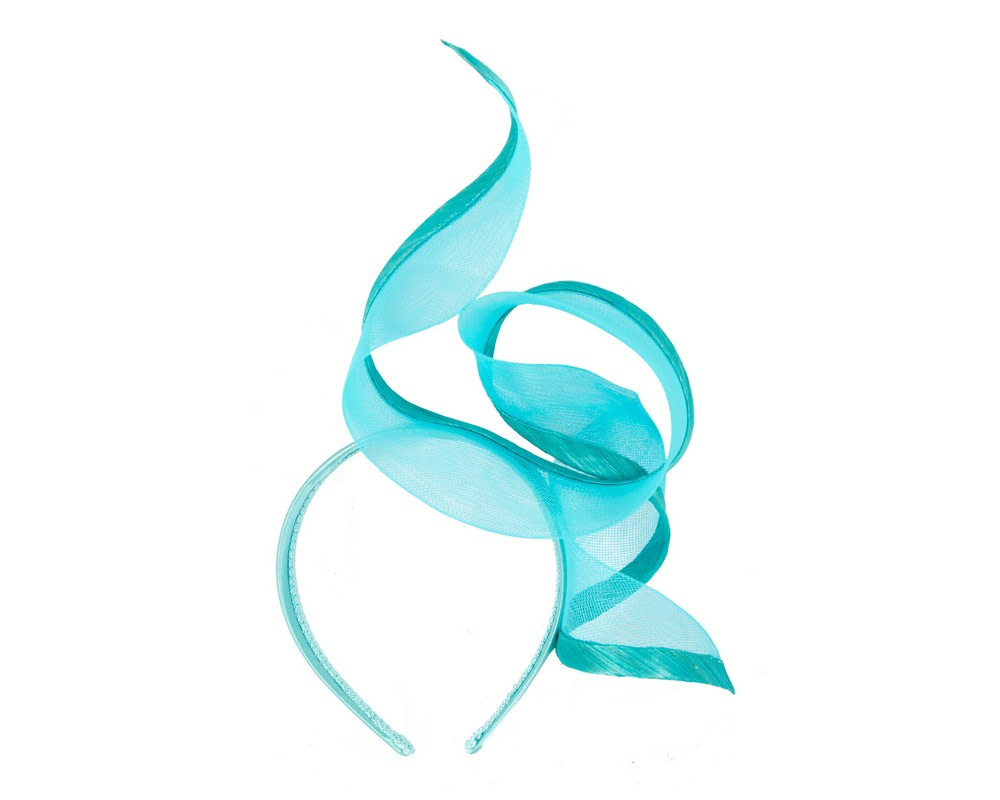 Sculptured turquoise racing fascinator by Fillies Collection - Hats From OZ UK Sculptured turquoise racing fascinator by Fillies Collection - Image 4