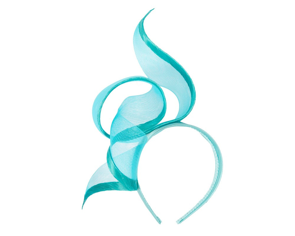 Sculptured turquoise racing fascinator by Fillies Collection - Hats From OZ UK Sculptured turquoise racing fascinator by Fillies Collection - Image 2