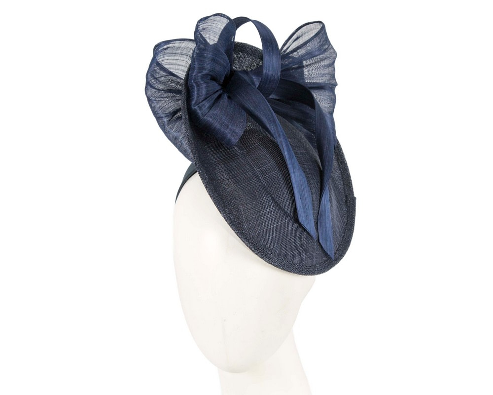 Navy fascinator with bow by Fillies Collection - Hats From OZ UK | S252N Navy fascinator with bow by Fillies Collection - Hats From OZ UK