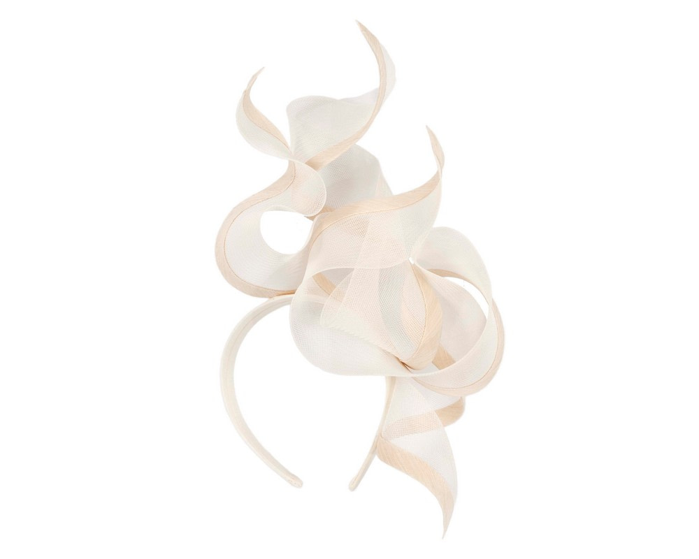 Bespoke cream racing fascinator by Fillies Collection - Hats From OZ UK Bespoke cream racing fascinator by Fillies Collection - Image 4