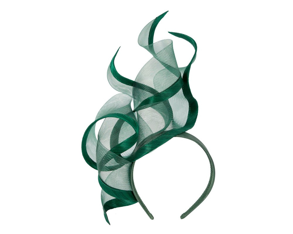 Bespoke dark green racing fascinator by Fillies Collection - Hats From OZ UK Bespoke dark green racing fascinator by Fillies Collection - Image 2