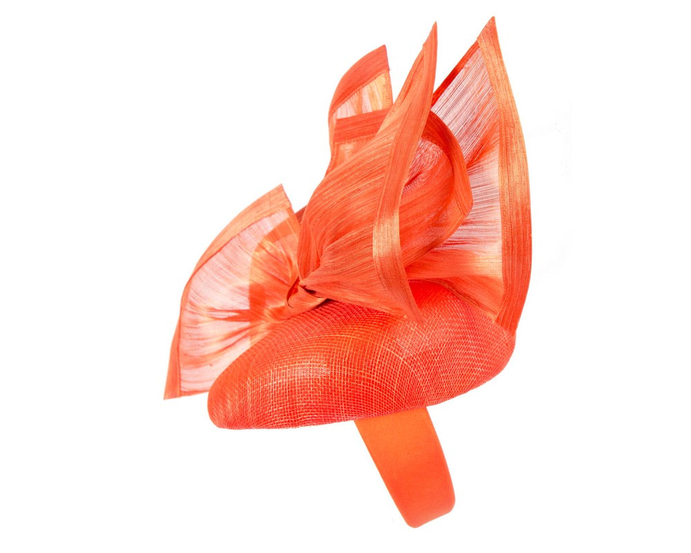 Bespoke orange racing fascinator by Fillies Collection - Image 3