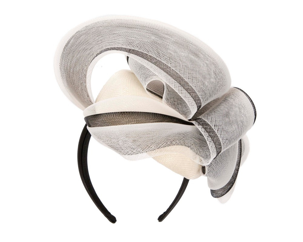 Cream and black racing fascinator by Fillies Collection - Hats From OZ UK Cream and black racing fascinator by Fillies Collection - Image 6