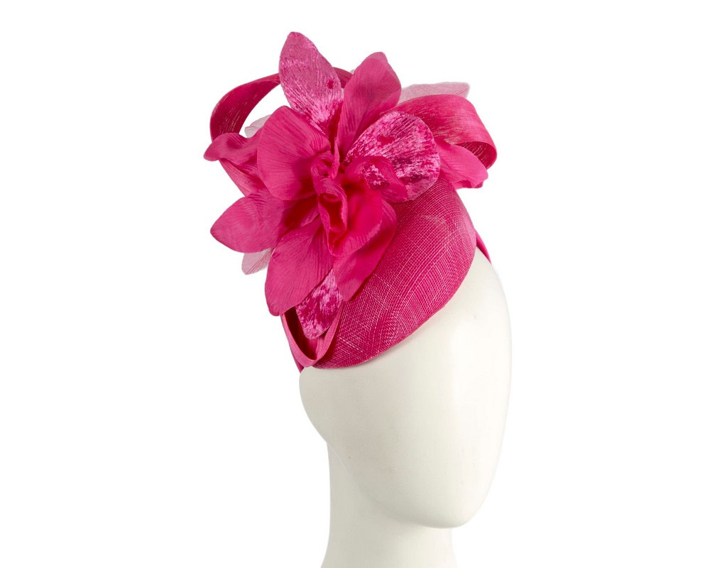 Tall fuchsia racing pillbox fascinator by Fillies Collection - Hats From OZ UK