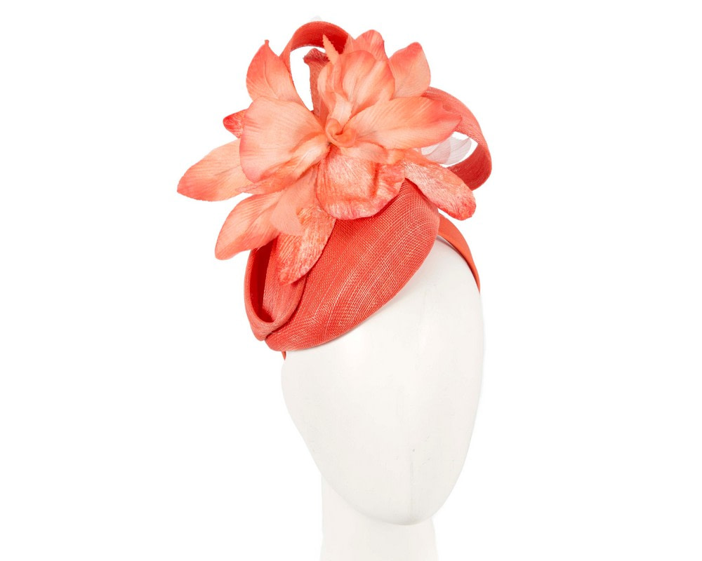 Tall orange racing pillbox fascinator by Fillies Collection - Hats From OZ UK