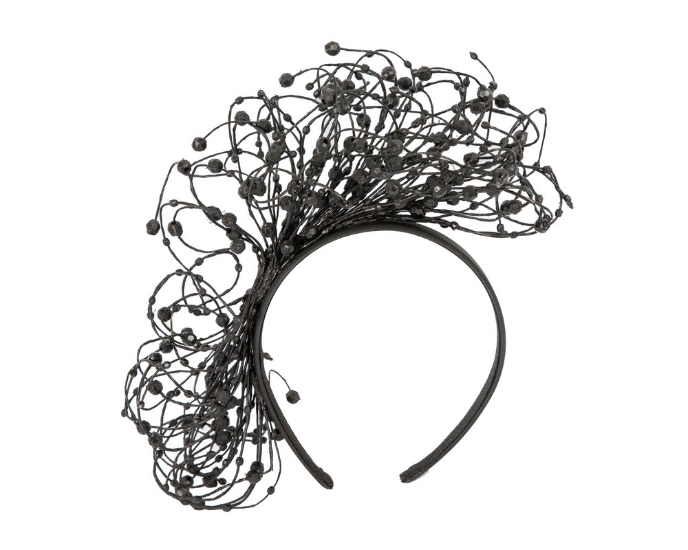 Bespoke black wire fascinator by Fillies Collection - Hats From OZ UK Bespoke black wire fascinator by Fillies Collection - Image 4