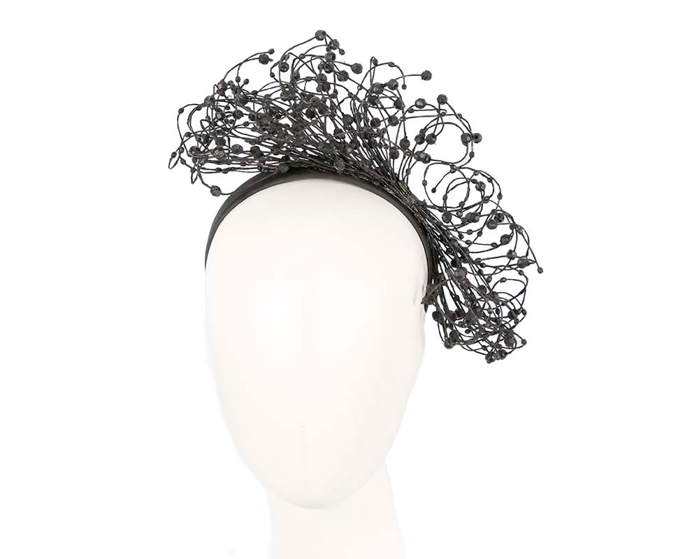Bespoke black wire fascinator by Fillies Collection - Hats From OZ UK