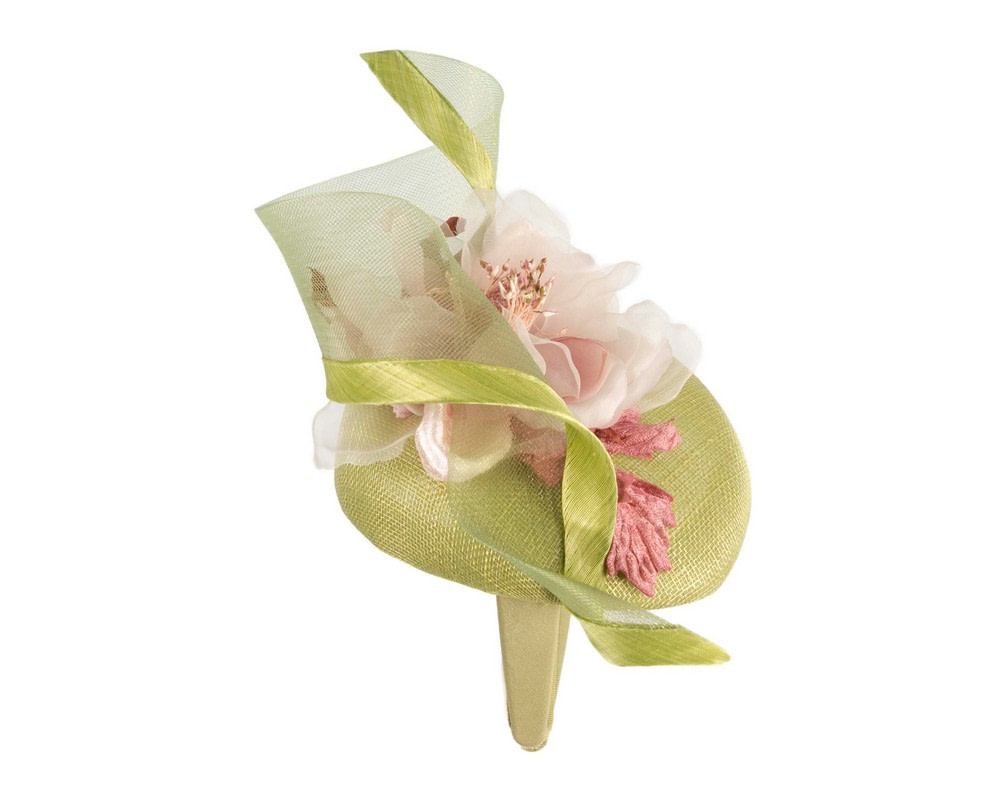 Lime & pink pillbox fascinator with flower by Fillies Collection - Hats From OZ UK Lime & pink pillbox fascinator with flower by Fillies Collection - Image 4