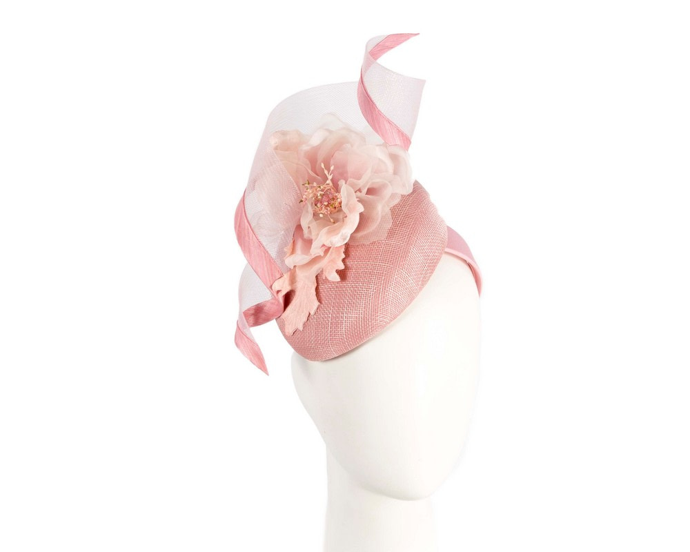 Pink pillbox fascinator with flower by Fillies Collection - Hats From OZ UK