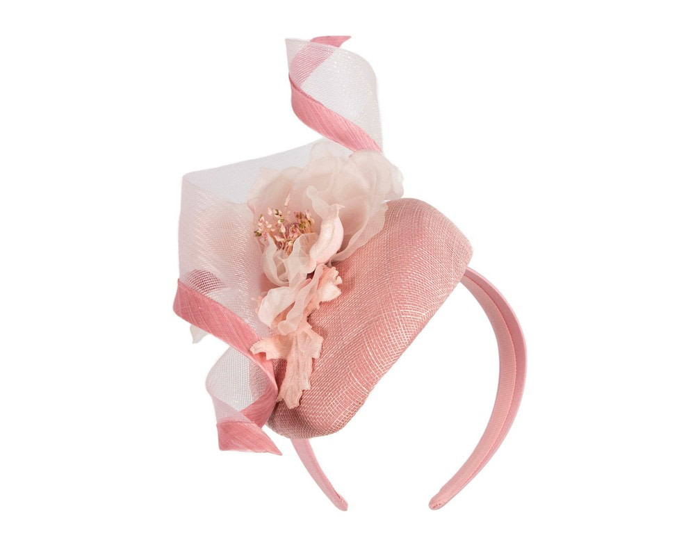 Pink pillbox fascinator with flower by Fillies Collection - Hats From OZ UK Pink pillbox fascinator with flower by Fillies Collection - Image 2
