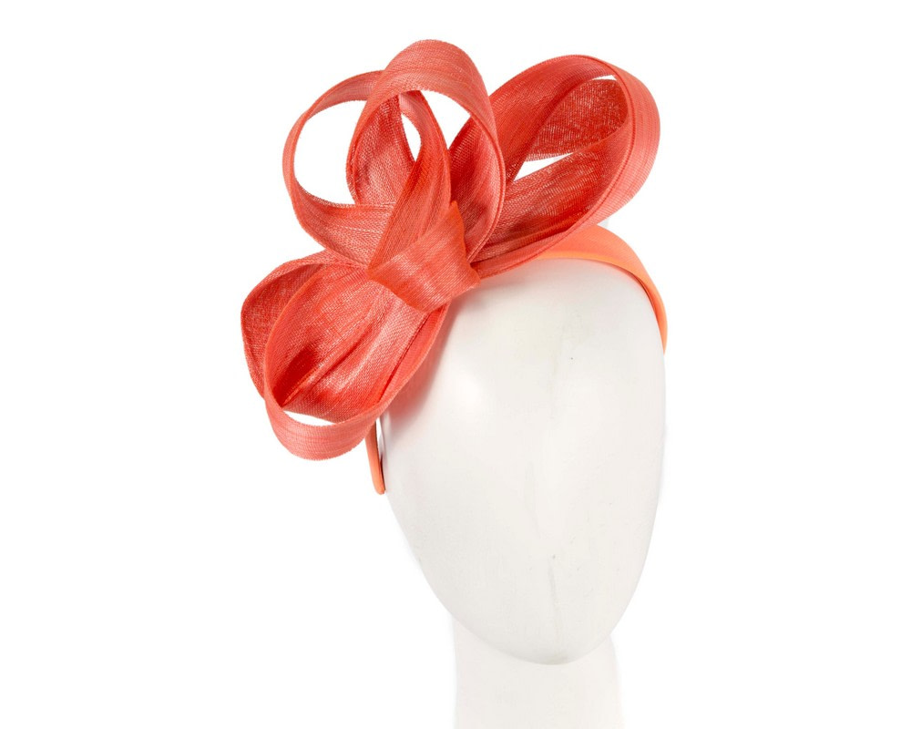 Orange abaca loops racing fascinator by Fillies Collection - Hats From OZ UK