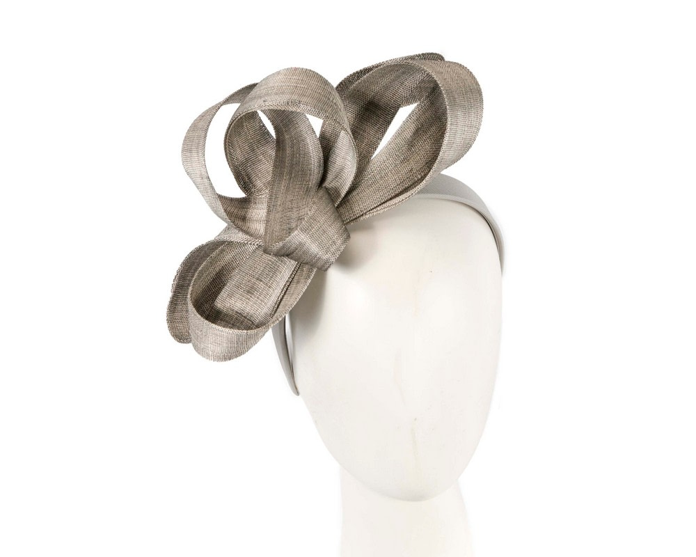 Silver abaca loops racing fascinator by Fillies Collection - Hats From OZ UK