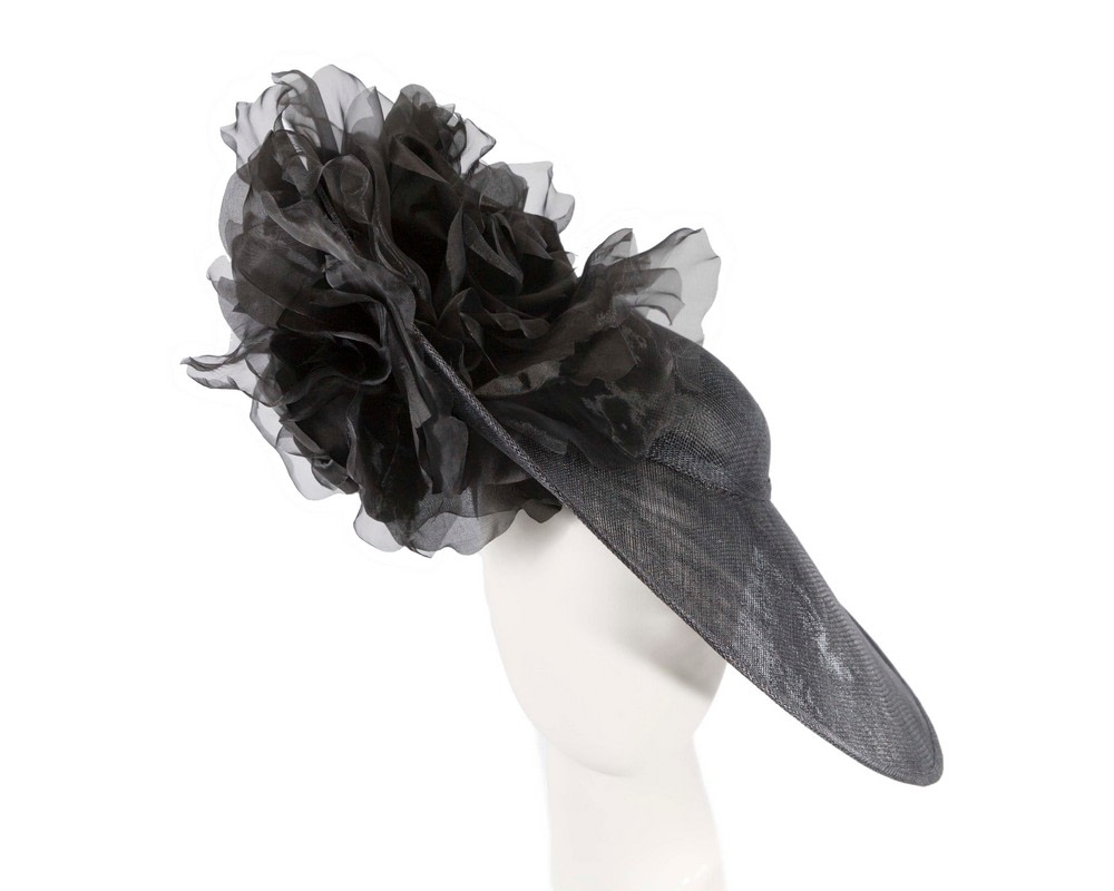 Large black racing fascinator hat by Fillies Collection - Hats From OZ UK