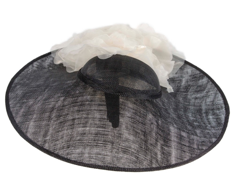Large black & cream racing fascinator hat by Fillies Collection - Hats From OZ UK Large black & cream racing fascinator hat by Fillies Collection - Image 4