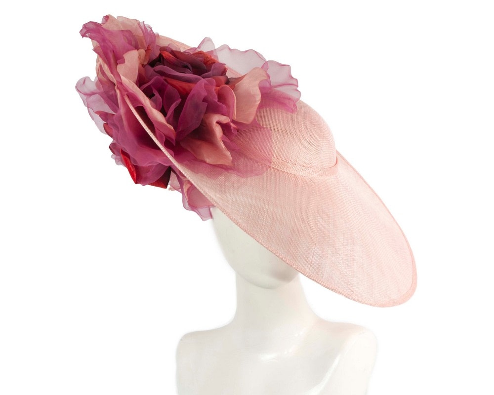 Large pink & wine racing fascinator hat by Fillies Collection - Hats From OZ UK