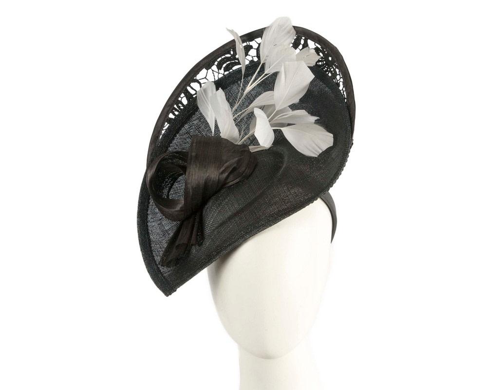 Bespoke black & white racing fascinator by Fillies Collection - Hats From OZ UK