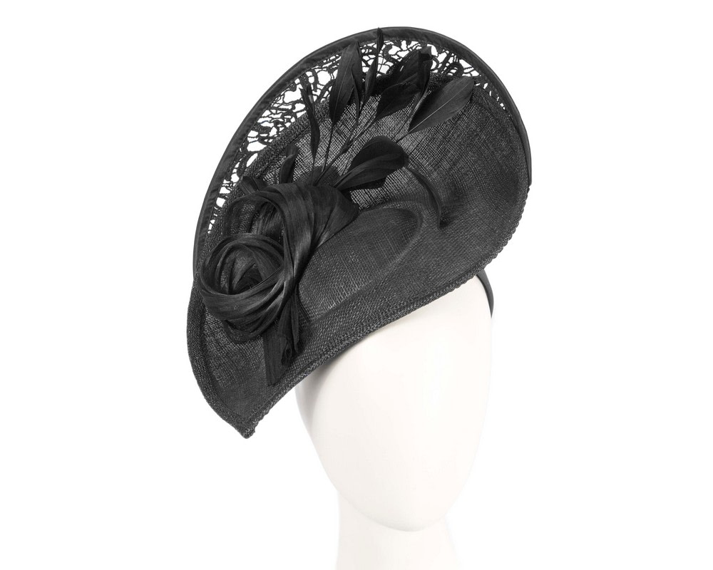 Bespoke black racing fascinator by Fillies Collection S293 - Hats From OZ UK