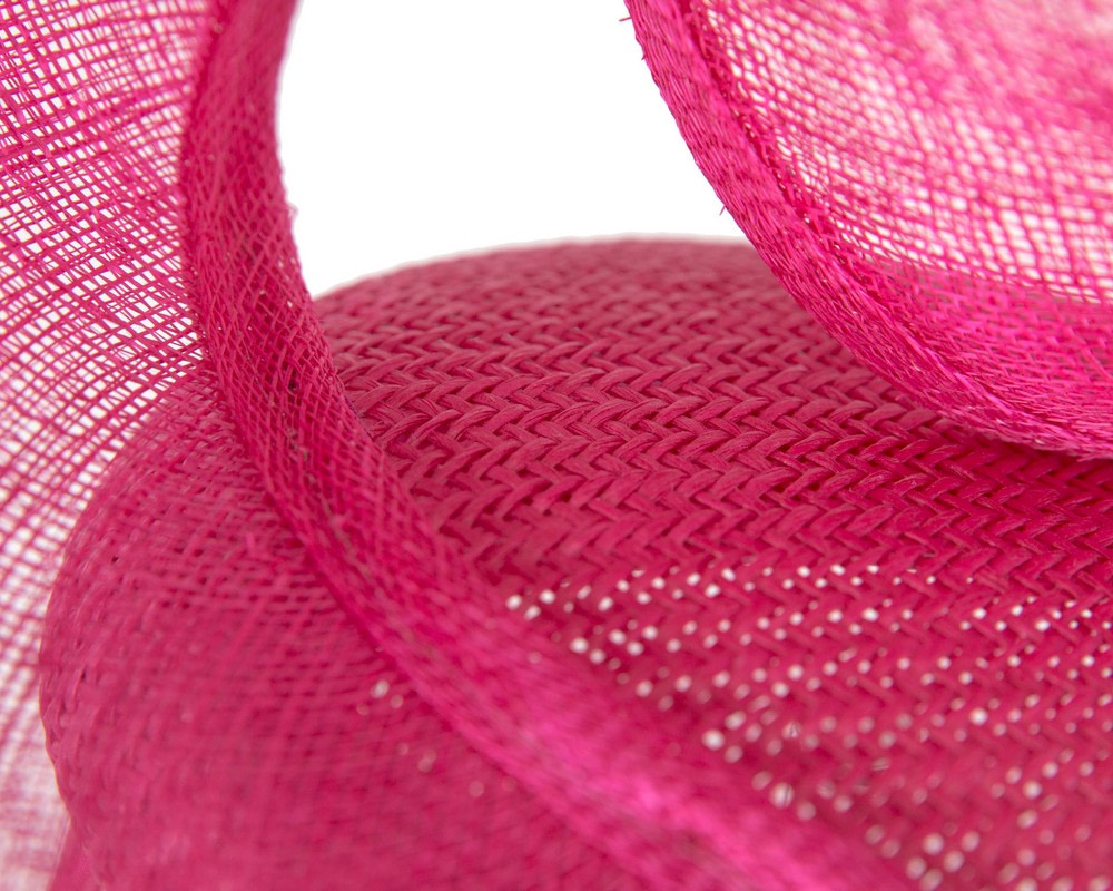 Bespoke fuchsia sinamay fascinator by Fillies Collection - Hats From OZ UK Bespoke fuchsia sinamay fascinator by Fillies Collection - Image 5