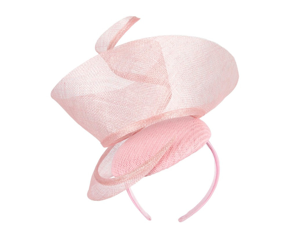 Bespoke pink sinamay fascinator by Fillies Collection - Hats From OZ UK Bespoke pink sinamay fascinator by Fillies Collection - Image 6