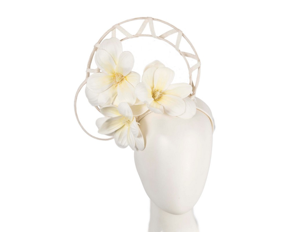 Bespoke cream flower fascinator by Fillies Collection - Hats From OZ UK | S297C Bespoke cream flower fascinator by Fillies Collection - Hats From OZ UK