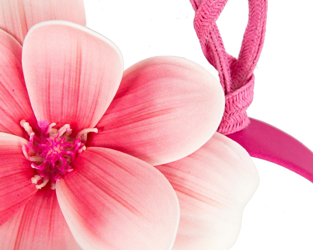 Bespoke fuchsia flower fascinator by Fillies Collection - Hats From OZ UK Bespoke fuchsia flower fascinator by Fillies Collection - Image 3